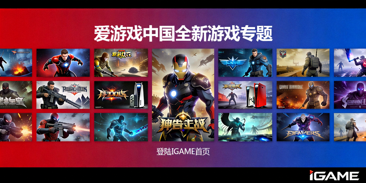 爱游戏中国全新游戏专题登陆IGAME首页主视觉横幅 - 展示多款热门游戏封面