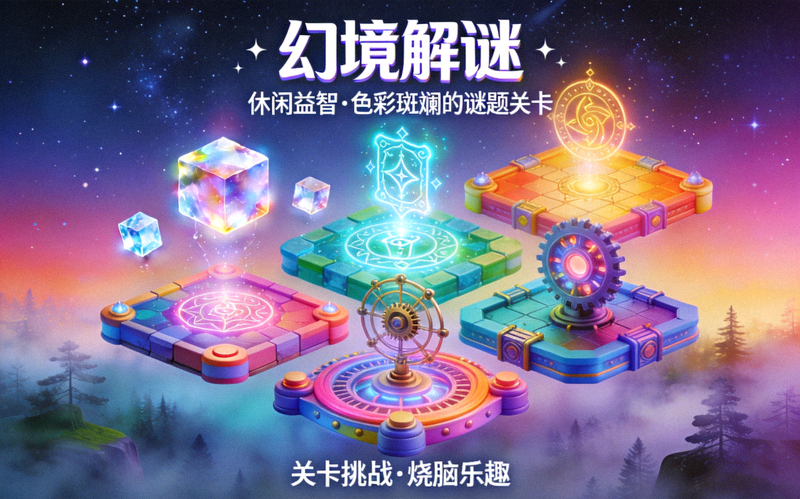 休闲益智类游戏《幻境解谜》专题展示图 - 色彩斑斓的谜题关卡