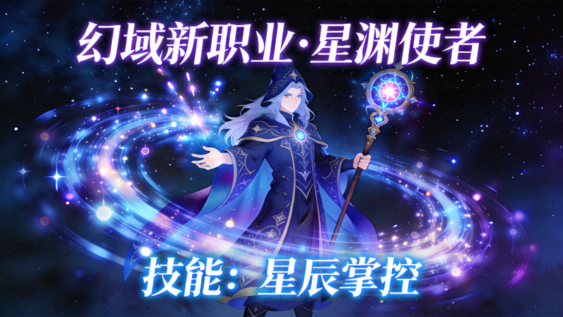 幻域新职业星渊使者技能演示 - 操控星辰之力的法师形象
