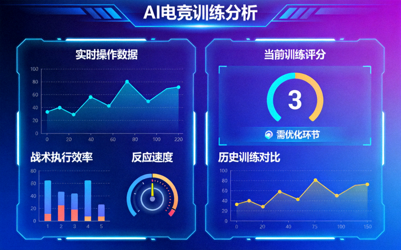 AI电竞训练分析界面概念图 - 数据可视化与实时反馈