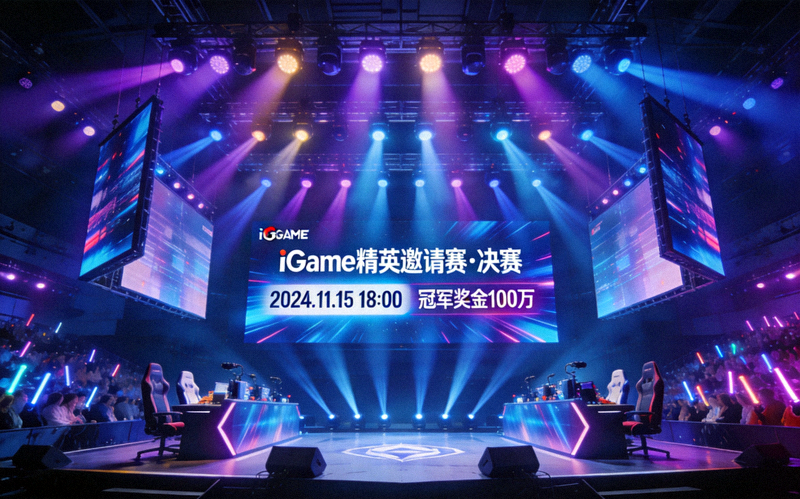 iGame精英邀请赛决赛舞台 - 专业灯光与大型屏幕展示
