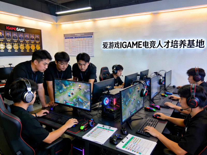 爱游戏IGAME电竞人才培养基地内景 - 选手正在进行训练与分析