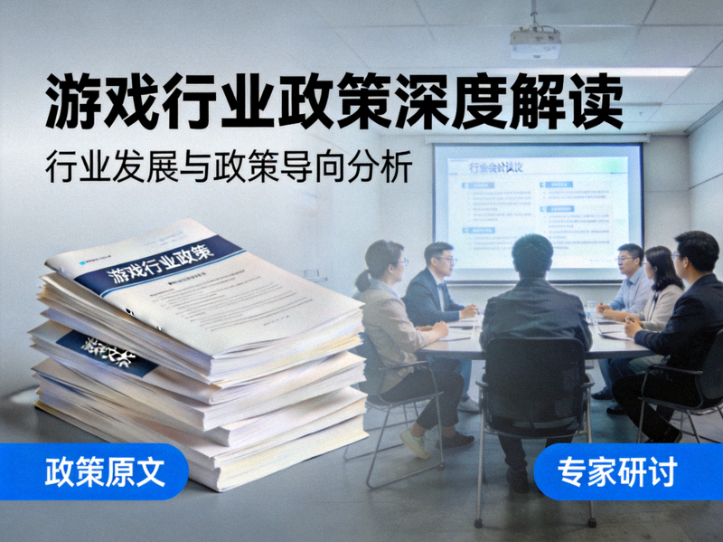 游戏行业政策深度解读专题文章主图 - 展示政策文件与行业会议场景