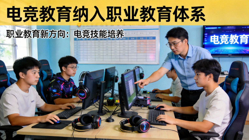 电竞教育纳入职业教育体系新闻配图 - 课堂与电竞设备