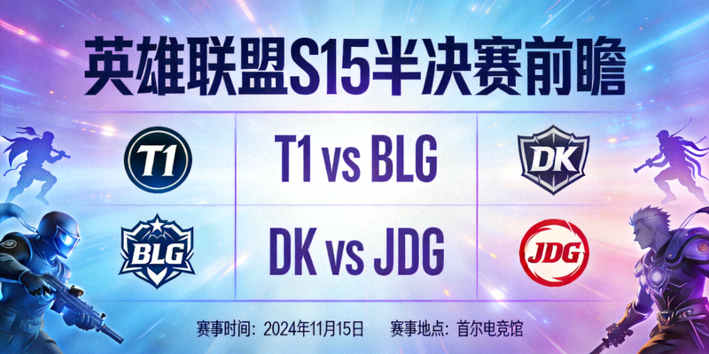 英雄联盟S15半决赛前瞻对阵图 - T1对战BLG，DK对战JDG