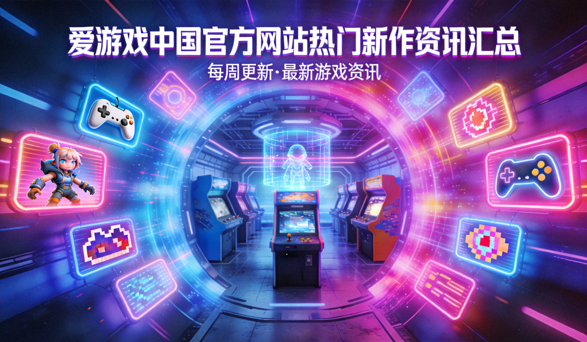 爱游戏中国官方网站热门新作资讯汇总主视觉图——未来感街机厅与绚烂霓虹灯牌
