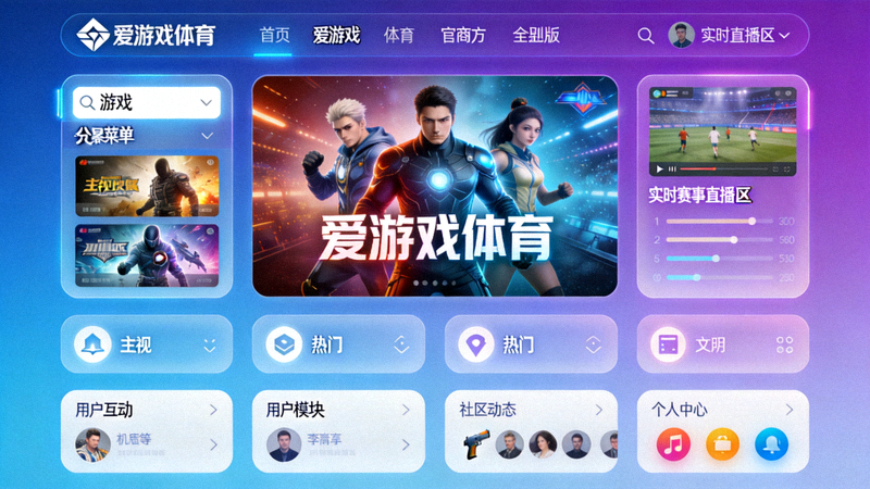 爱游戏体育官方网站全新改版配图 - 现代化游戏平台界面展示