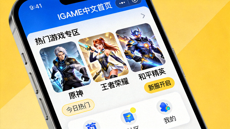 IGAME中文首页新增热门游戏专区页面在手机端的展示效果