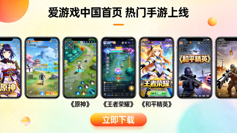 爱游戏中国首页上线多款热门手游宣传图 - 手机游戏画面与操作界面