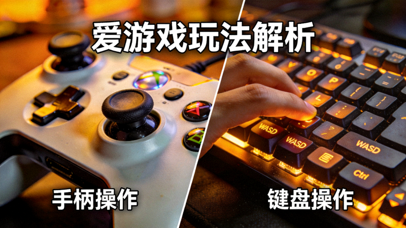 爱游戏玩法解析配图 - 手柄与键盘操作特写镜头