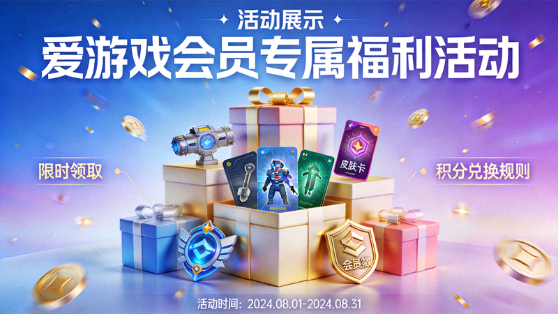 爱游戏会员专属福利活动展示图 - 礼品与奖励概念视觉