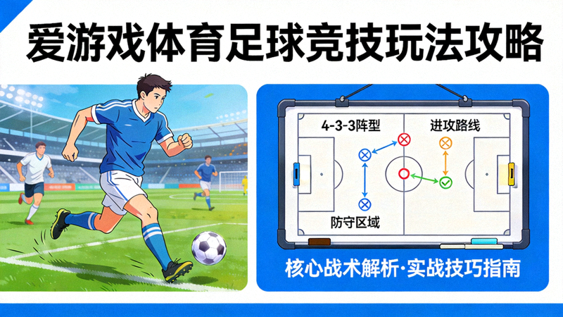 爱游戏体育竞技玩法攻略配图 - 足球运动与战术板示意
