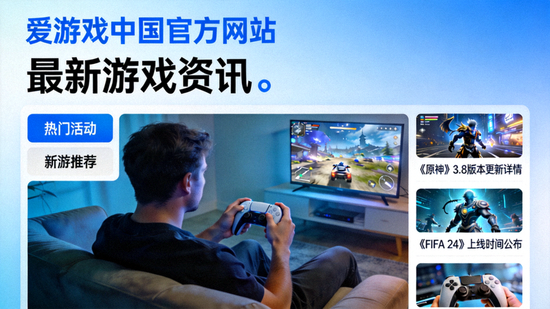 爱游戏中国官方网站首页资讯板块界面展示 - 玩家使用手柄畅玩游戏的画面