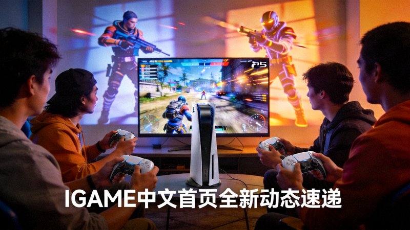 IGAME中文首页全新动态速递配图 - 玩家在主机前进行多人对战游戏