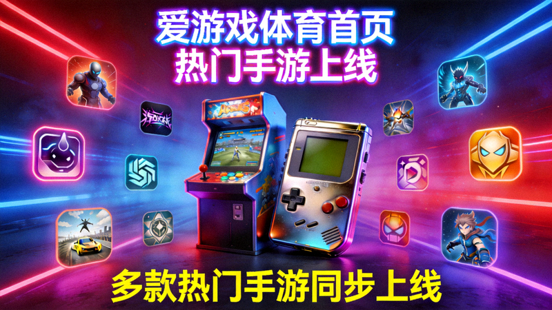 爱游戏体育首页上线多款热门手游宣传图 - 复古游戏设备与霓虹灯效